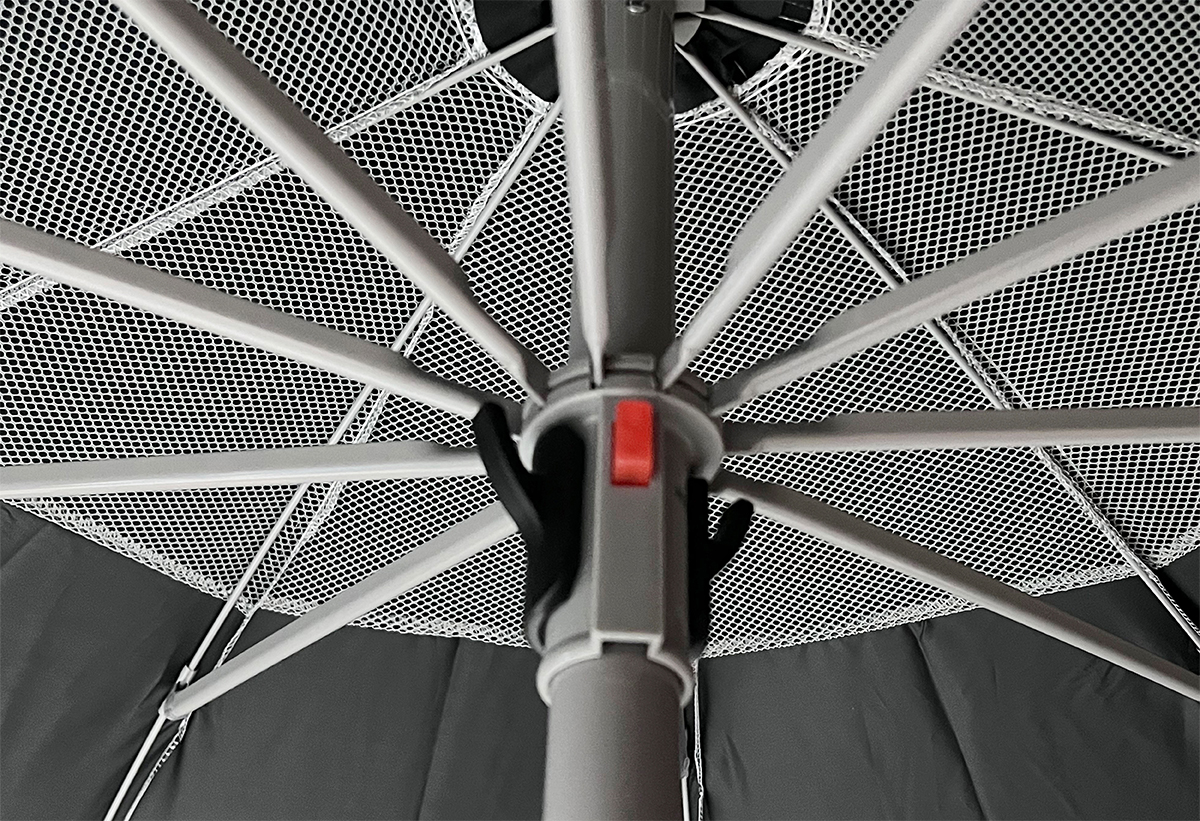 Απεικονίζονται οι ανθεκτικές ακτίνες της ομπρέλας.